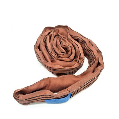 China 6T Brown High Quality Polyester Endless Lifting Sling EN1492-2 Round Round for sale