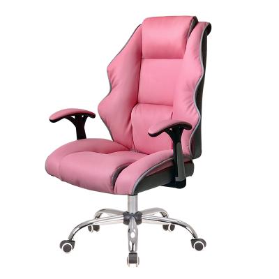 China Lumbar Support (Height)Adjustable Sedia Ufficio Comfortable Leather Pink Ergonomic Gaming Office Computer Chair Work From Home Bases for sale