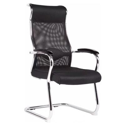 China Double Metal Base Modern Corporate Metal Frame Meeting Room Mesh Office Conference Chair for sale