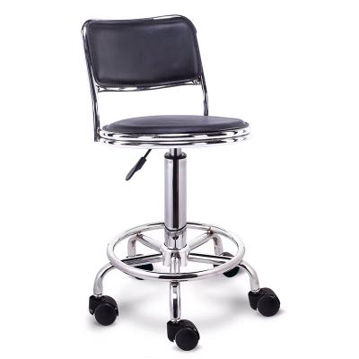 China Modern Metal Swivel High Height Adjustable Leather Barber Shop Bar Counter Stool for sale