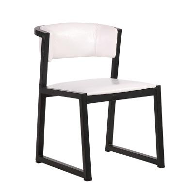 China Modern Slipcovered Cafe Hotel Restaurant Upholstered Metal Leather Dining Chair for sale