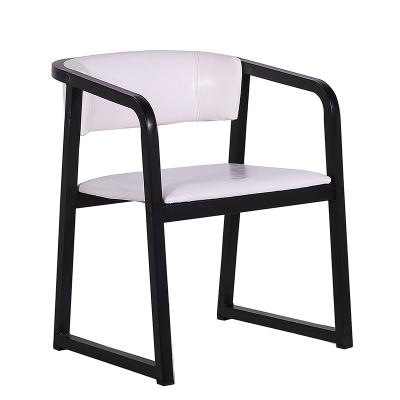 China Slipcovered modern design cafe restaurant hotel home upholstered metal dining chair / Silla leather comedor for sale