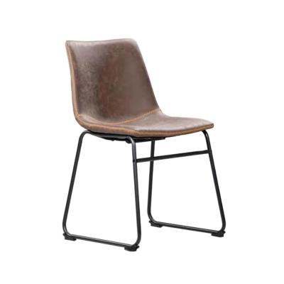 China Living Room Metal Base Coffee Shop Hotel Restaurant Metal Leather Dining Chair for sale