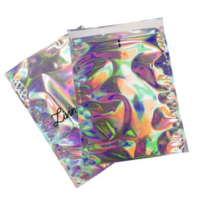 China Holographic Gift Packaging Bags Foil Metallic Material Holographic Bags Charming Custom Printed for sale