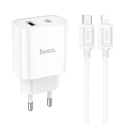 China Mobile Phone HOCO C80A Plus Rapido PD20W+QC3.0 Fast Charger Double-port PD20W Charging Head for sale