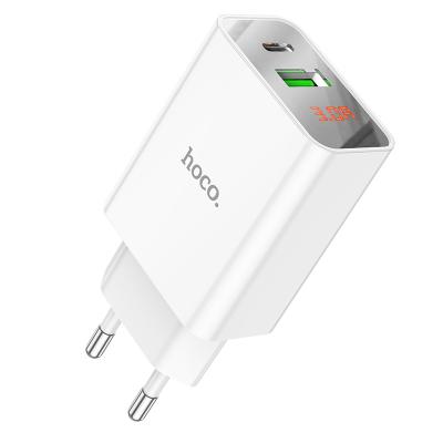 China HOCO C100A PD20W+QC3.0 Mobile Phone Charger with Digital Display Dual Port Multi-Port Fast Charging Head for sale