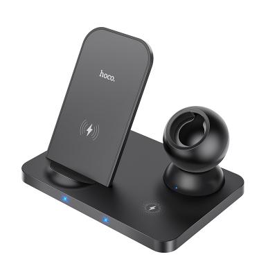 China HOCO CW33 Mobile Phone Ultra-Charging 3-in-1 Vertical Fast Wireless Charger Fast Charging Base for sale