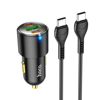 China New HOCO NZ6 PD45W 3 Port (2C1A) Car Charger China-chic Small Cigarette Quick Charging Lighter Adapter for sale