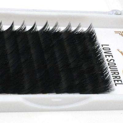 China Individual Extension V Mink Volume Fan Lashes Curl Silk Eyelash Extension Long Natural Russian V Shape for sale