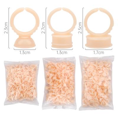 China Used for taking glue or dipping color hardware wholesale embroidery color cups semi-permanent silicone ring cups eyelash extensions drip glue ring tray 100/pack for sale