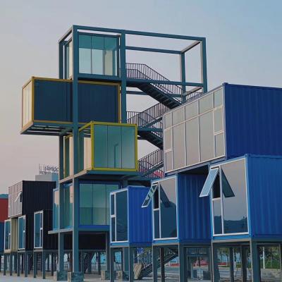 China Contemporary Customized Colorful Prefab Container Cinema Shipping Container Movie Theater The Iconic Building for sale