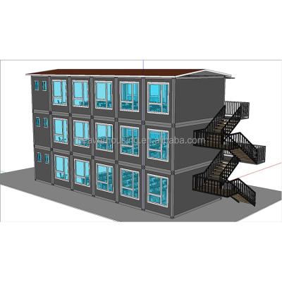 China Contemporary Luxury Fabricated Container Home 2 Floor Office Living Portable Home for sale