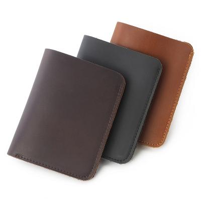 China Retro Waterproof Mens Card Holder Wallet Crazy Horse Leather Wallet for sale