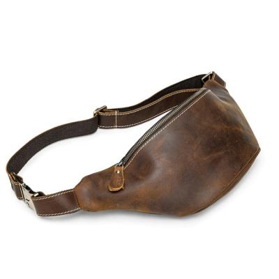 China Water Proof Fashion Fanny Pack Waterproof Expandable Crazy Durable Horse Leather Pockets Running Waist Bag for sale