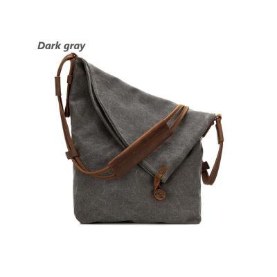 China Fanshion Large Capacity Messenger Canvas Bag High Quality Crazy Horse Leather Bag for sale