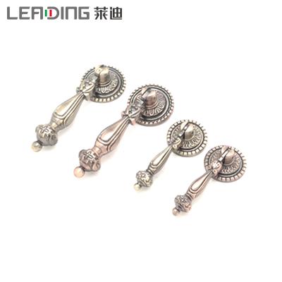 China Mediterranean cabinet knobs and pulls design zinc alloy antique bronze furniture classic single handle for sale