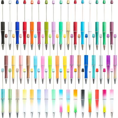 China Ball Pen Decorative Beaded Handmade Gift DIY colorful plastic jewelry promotion add beadable bead pen for sale