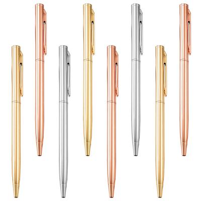 China Promotion OEM Customized Logo Gold Metal Ballpoint For Office Hotels Gift Luxury Ball Pen Custom Slim Pen Gift Pen for sale