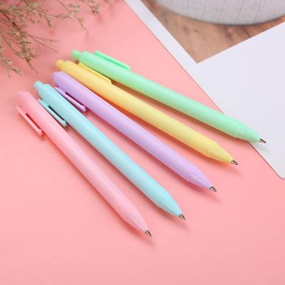 China High quality Korean cute multicolor gel pen Macaron 0.5mm promotion stationery retractable pen for sale