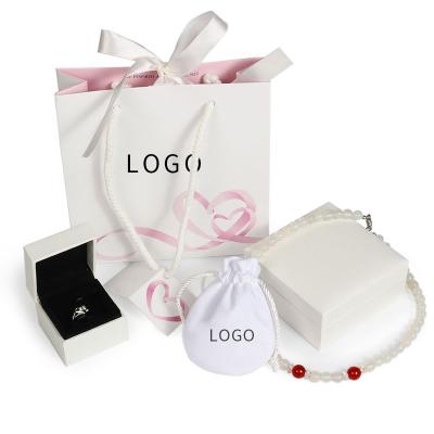 China MINGREN BELLY Wholesale Fashion Branded White Paper Earring Jewelry Ring Necklace Bracelet Bangle Pendant Gift Box with Cloth and Foam Bag for sale