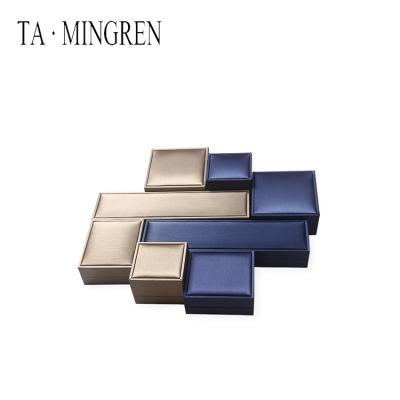 China Logo Pu Leather Gift Jewelry Box PU Jewelry Package Case Product Customized New Fashionable for sale