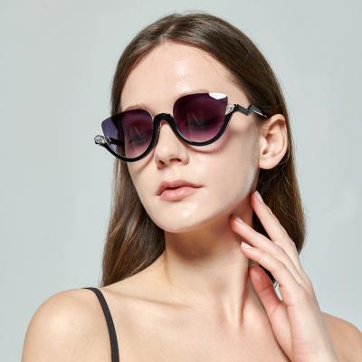 China High Quallity New Half Frame Retro glasses 2022 Trendy Shades Glasses Anti Blue Light Blocking Stylish glasses Women for sale