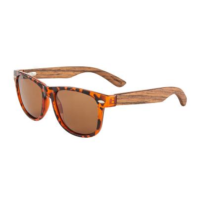 China Wooden sunglasses 2023 New Arrival Stylish Custom Logo Sunglasses Color Film Fashion Sunglasses Bamboo Wood Temple Sunglasses for sale