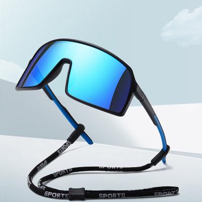 China Fashion Sunglasses High Quality Custom Outdoor Riding Glasses For Men Polarized Motion Sunglasses TR90 One-piece Large Frame Sunglasses for sale