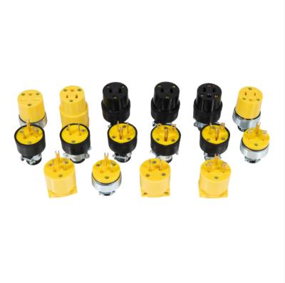 China LUMEX 15A 5-15R 125V 2Pole Yellow Connector American Nylon/PC/PVC Hardware Residential/General Purpose Industrial Plug for sale