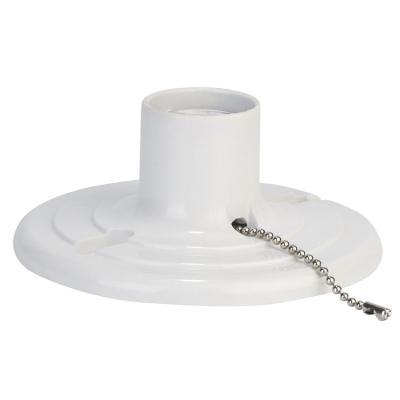 China LUMEX 250W 125V USA Pullchain E27 Screw White Plastic Lamp Holder for sale