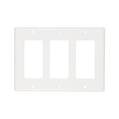 China LUMEX 3-Gang /ivory white indoor gfci wall plate plastic container cover for sale