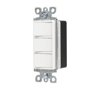 China LUMEX Residential/Multi-Purpose Decorator White Triple Rocker Wall Switch 125V for sale