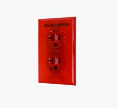 China Lumex NEMA USA 5-20R 20A Hospital Grade Duplex Residential/General Purpose Standard Orange Electrical Outlet for sale