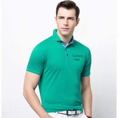 China Anti-wrinkle Tencel Luxury Cotton Original Mens Embroidered Polo T-shirt Uniform for sale