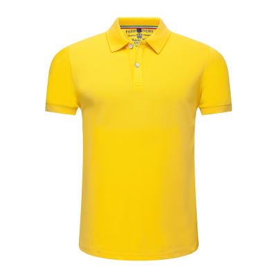 China Manufacturer Price Men Short Sleeve Uniform Polo Yellow Anti-pilling T-Shirt for sale