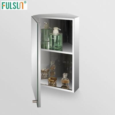 China Modern Wall Mounted Corner Stainless Steel Bathroom Mirror Cabinet for sale