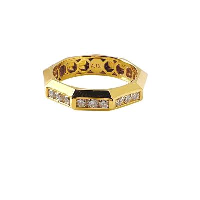 China Men's And Women's Fashion Style 18K Casual Simple Other Gold Inlaid Round Diamond Ring for sale