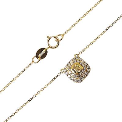 China Diamond Pillow Shaped Elegant Women Diamond Set Diamond Necklace CLASSIC Natural Yellow Color Necklace for sale