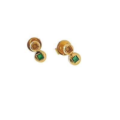 China lVivid Wholesale Cute Popular Natura Green 18K Gold Inlaid Earrings For Women for sale