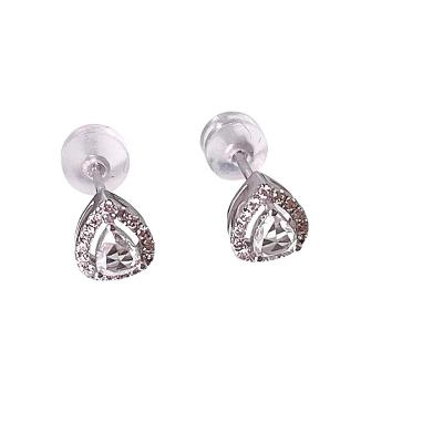 China CLASSIC popular wholesale small fresh rose cut diamond earrings simple real women's diamond earrings for sale