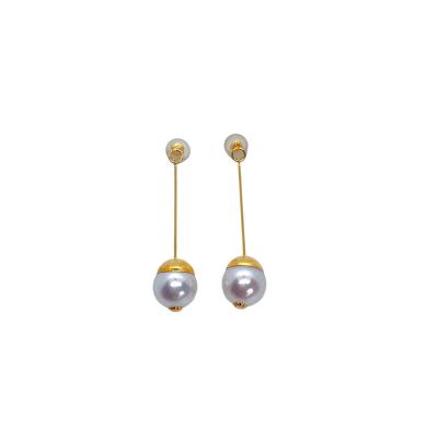 China Office / Seawater Pearl 18K Gold Simple Design Natural Round Earrings Latest Career Wholesale Products for sale