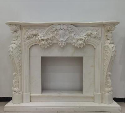 China Roman white marble fireplace mantels, carved fireplace and fireplace surround for sale