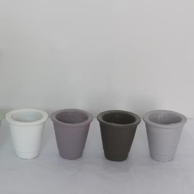 China Hot Selling Europe Mini Magnesium Pot Outdoor Garden Decor Cement Flower Pot for sale