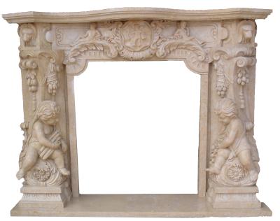 China Roman European Style Roman Style Marble Fireplace With Electric Beige Color Hot Selling Items for sale