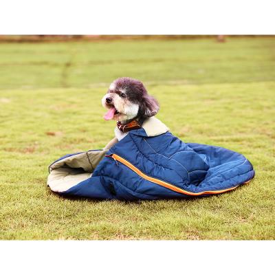 China Sustainable Waterproof Warm PP Filling Dog Sleeping Bag Outdoor Dog Mat With Zipper for sale