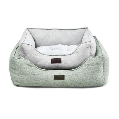 China Sustainable Soft Dog Bed Ultrasonic Embossing Pet Bed With 2 Sides Using Dog Pillow for sale