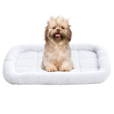 China Petstar Breathable Rectangle Sherpa Crate Cushion Super Soft White Dog Pet Mat for sale