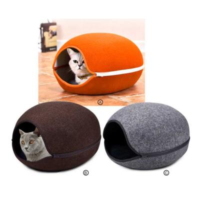 China Viable Funny Cute Felt Dog Cat House Bed Furniture Cat Bed Cave for sale