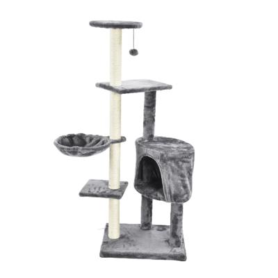 China Three Tier Soft Warm And Silent Sustainable Faux Fur Scratcher Luxury Style House Cat Tree for sale