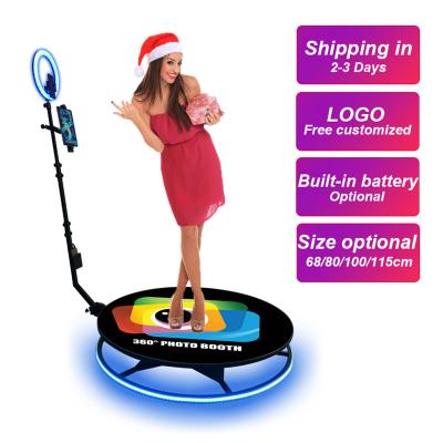 China Auto 360 Photobooth Video Camera Kiosk Selfie Machine 360 ​​Degree Photo Video Booth 80cm for sale